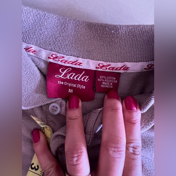 LADA  Men's Striped Collared Buttoned Shirt  pocket‎ cotton Polyester size M - Picture 6 of 16